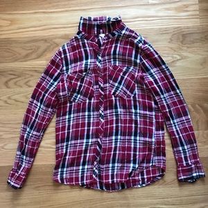 red plaid flannel